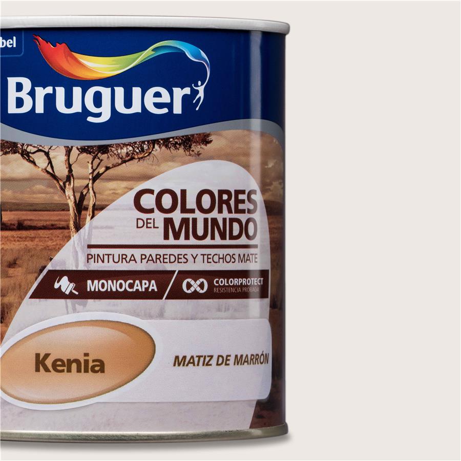 Pintura plástica de interior Kenia Matiz de Marrón Bruguer 0,750L
