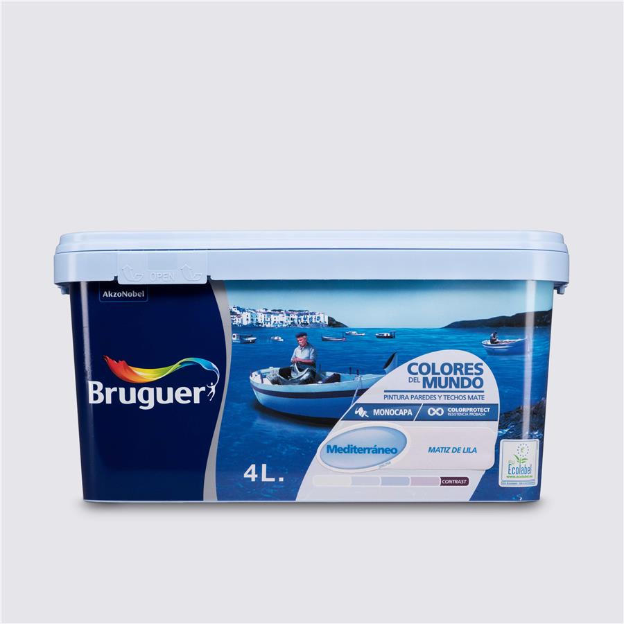 Pintura plástica de interior Mediterráneo Matiz de Azul Bruguer 4L