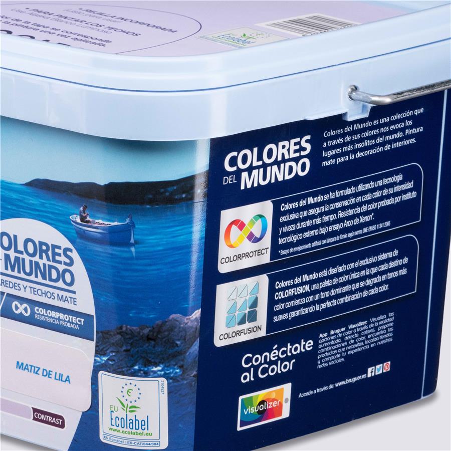 Pintura plástica de interior Mediterráneo Matiz de Azul Bruguer 4L