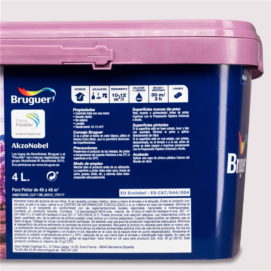 Pintura plástica de interior Japón Matiz de Violeta Bruguer 4L