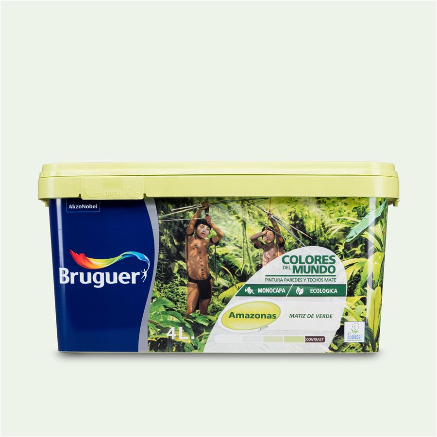 Pintura plástica de interior Amazonas Matiz de Verde Bruguer 4L
