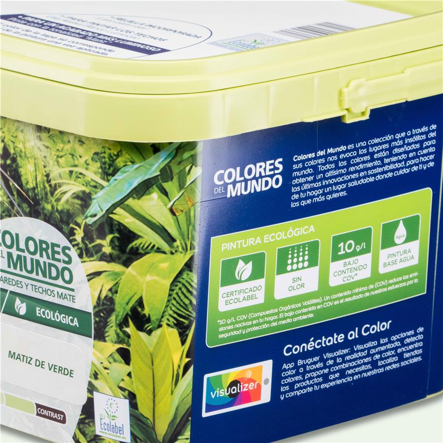 Pintura plástica de interior Amazonas Matiz de Verde Bruguer 4L