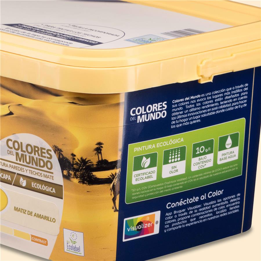 Pintura plástica de interior Sahara Matiz de Amarillo Bruguer 4L