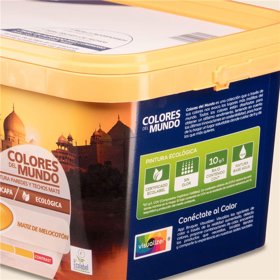 Pintura plástica de interior India Matiz de Melocotón Bruguer 4L