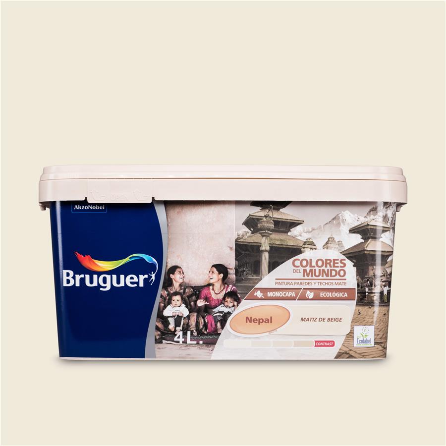 Pintura plástica de interior Nepal Matiz de Beige Bruguer 4L