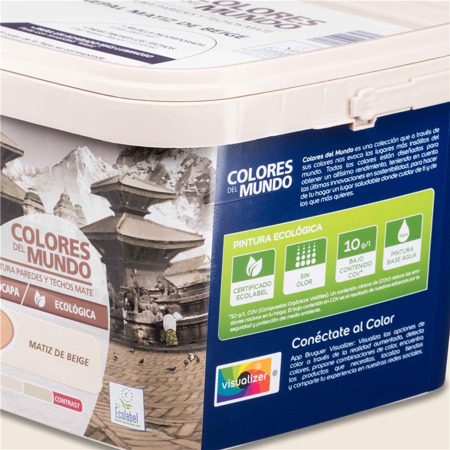 Pintura plástica de interior Nepal Matiz de Beige Bruguer 4L