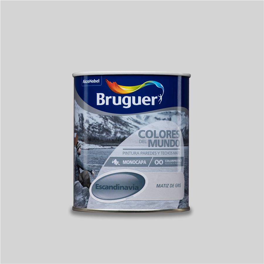 Pintura plástica de interior Escandinavia Matiz de Gris Bruguer 0,750L