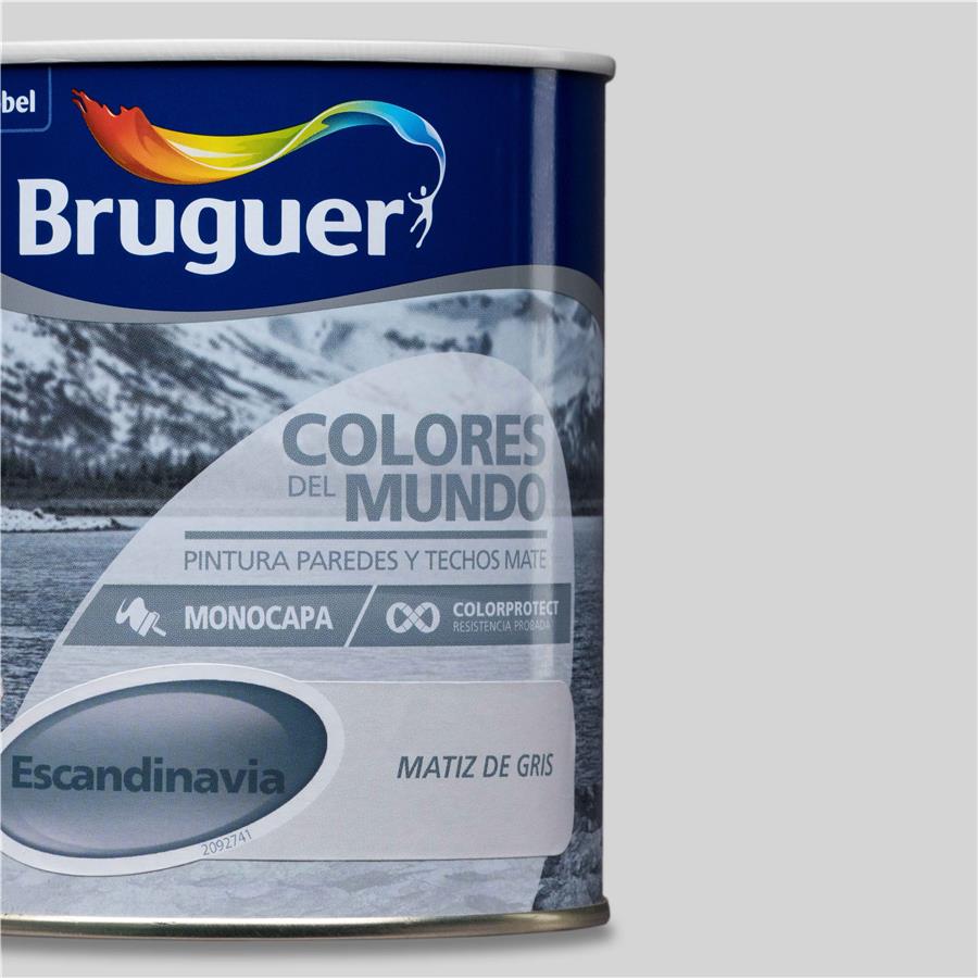 Pintura plástica de interior Escandinavia Matiz de Gris Bruguer 0,750L