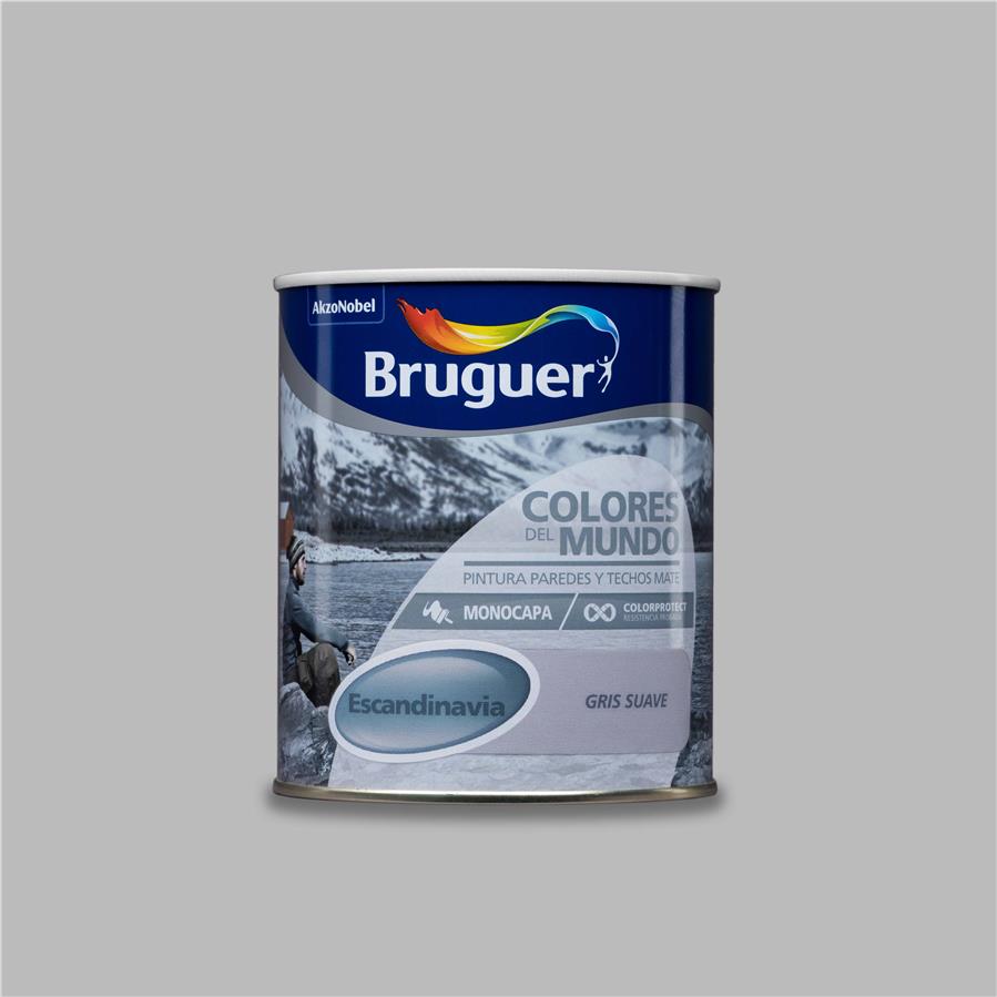 Pintura plástica de interior Escandinavia Gris Suave Bruguer 0,750L