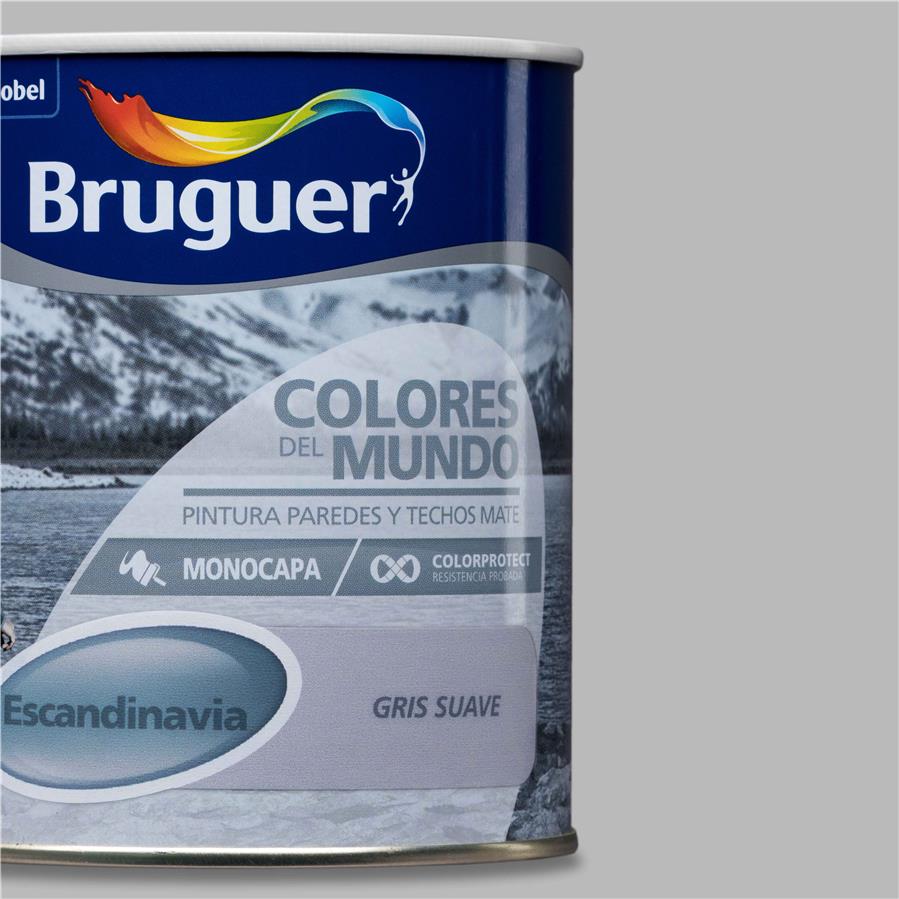 Pintura plástica de interior Escandinavia Gris Suave Bruguer 0,750L