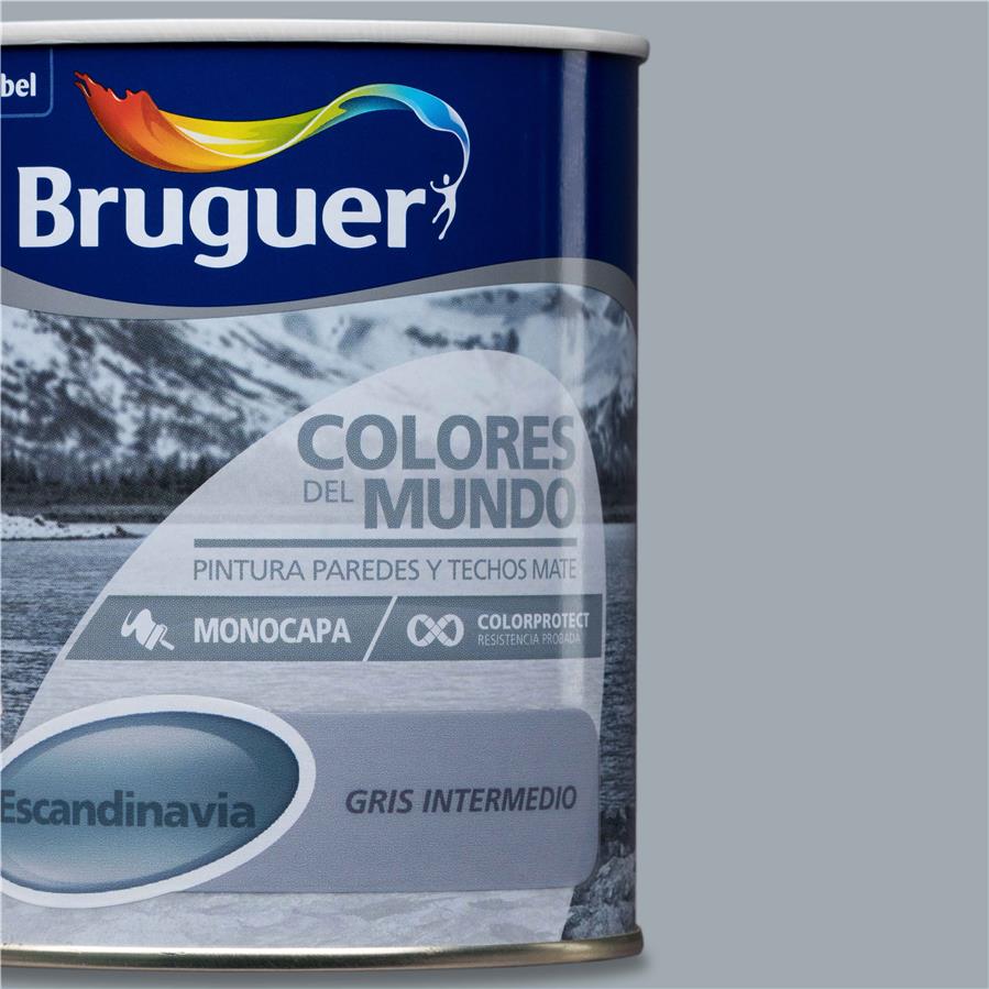 Pintura plástica de interior Escandinavia Gris Intermedio Bruguer 0,750L