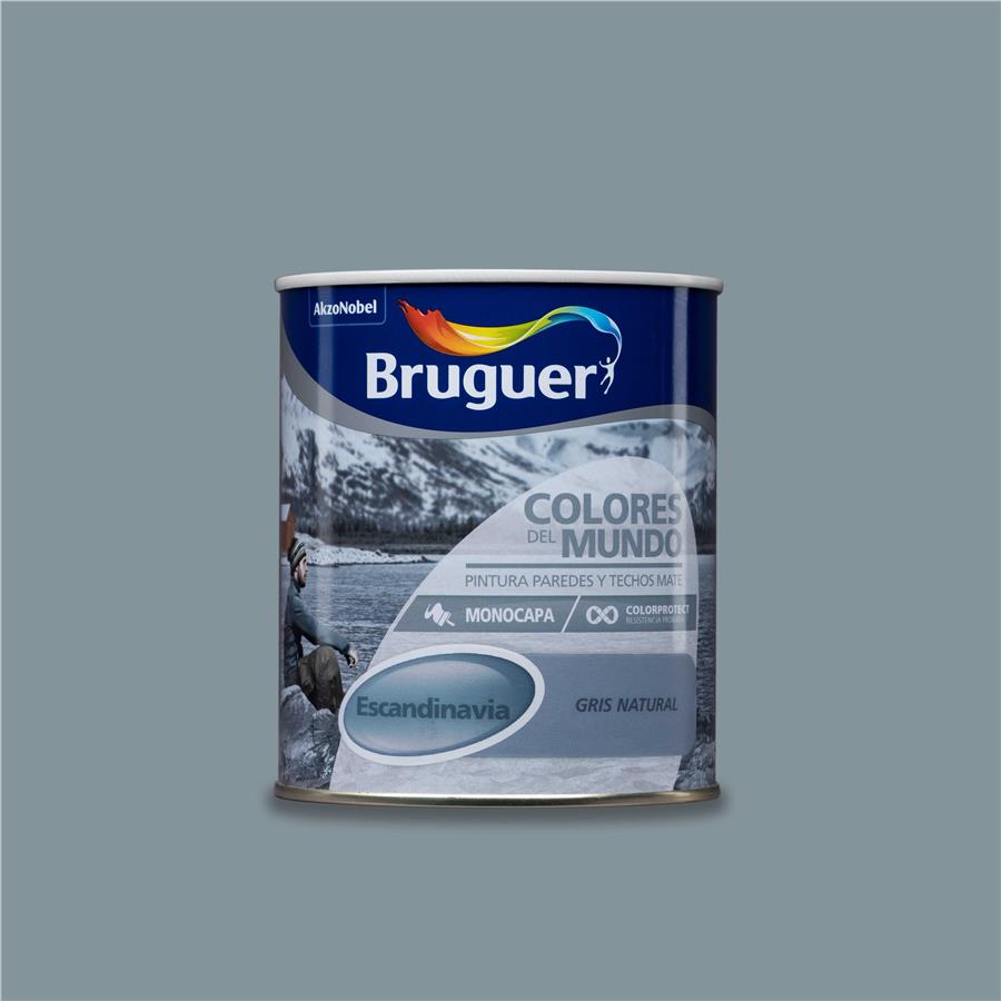 Pintura plástica de interior Escandinavia Gris Natural Bruguer 0,750L