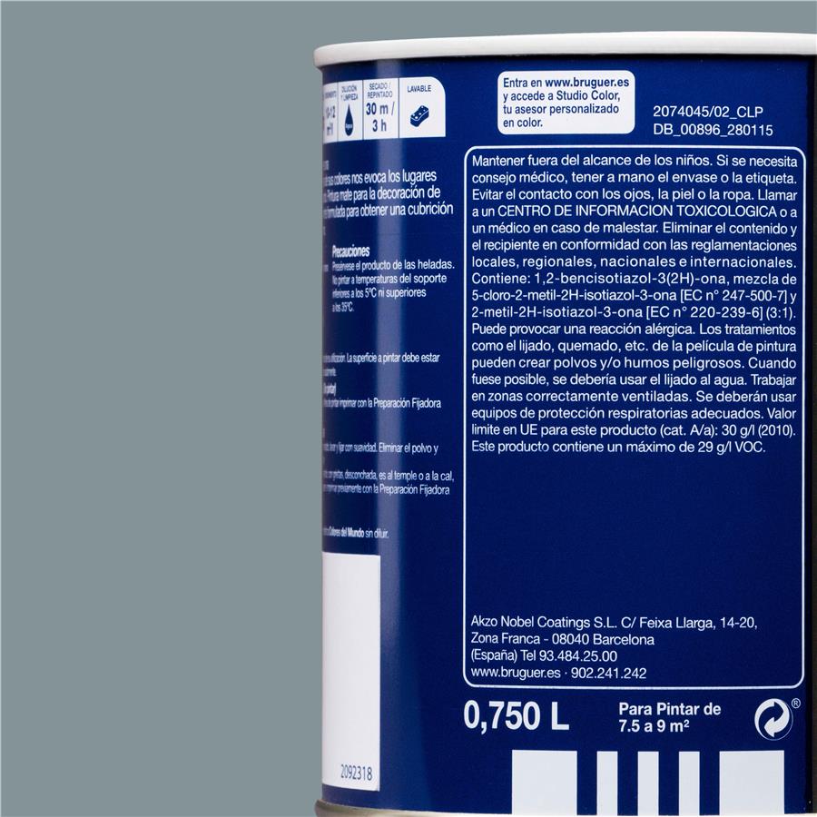 Pintura plástica de interior Escandinavia Gris Natural Bruguer 0,750L
