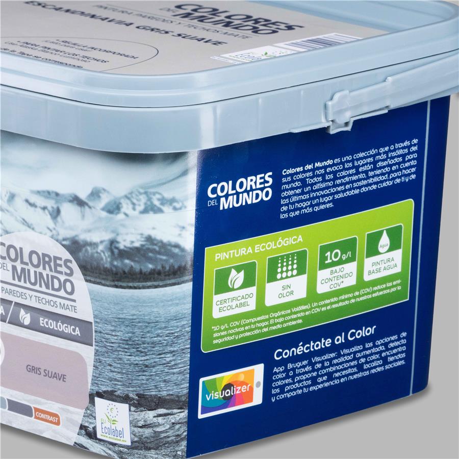 Pintura plástica de interior Escandinavia Gris Suave Bruguer 4L