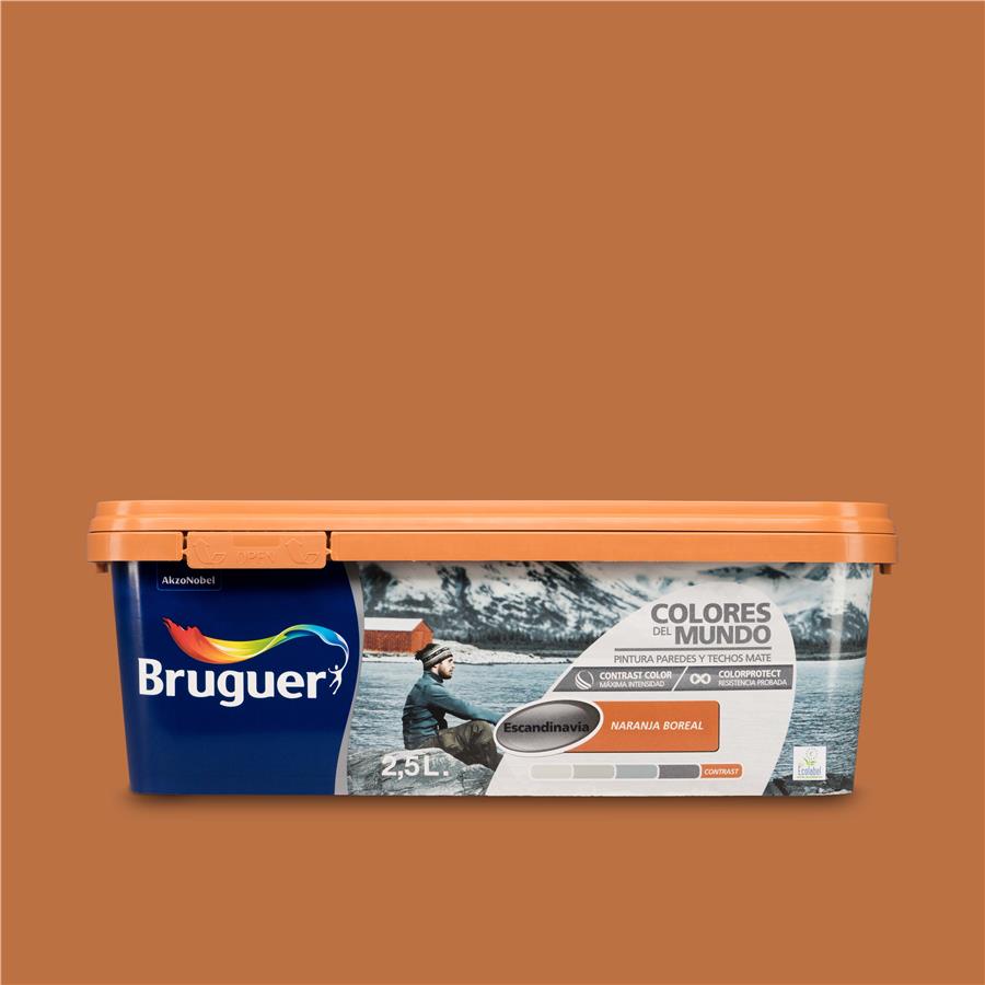 Pintura plástica de interior Escandinavia Naranja Boreal Bruguer 2.5L