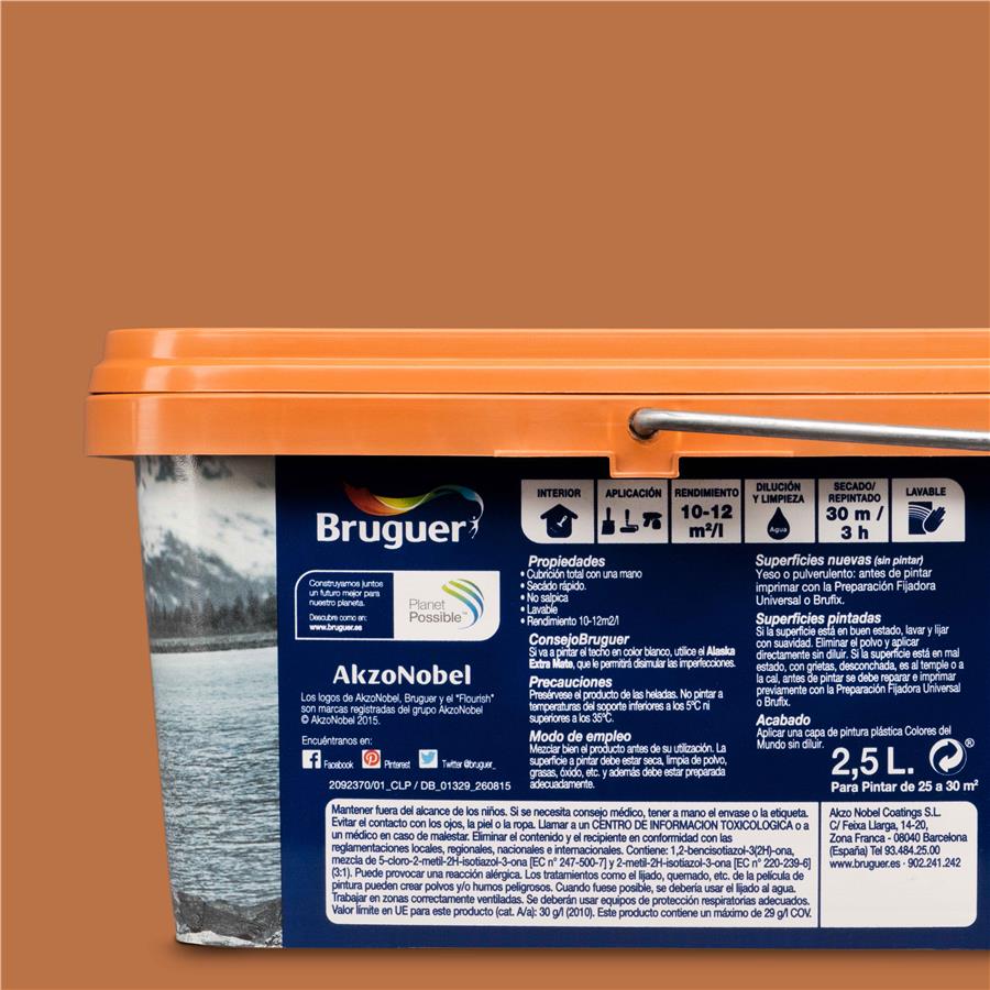 Pintura plástica de interior Escandinavia Naranja Boreal Bruguer 2.5L