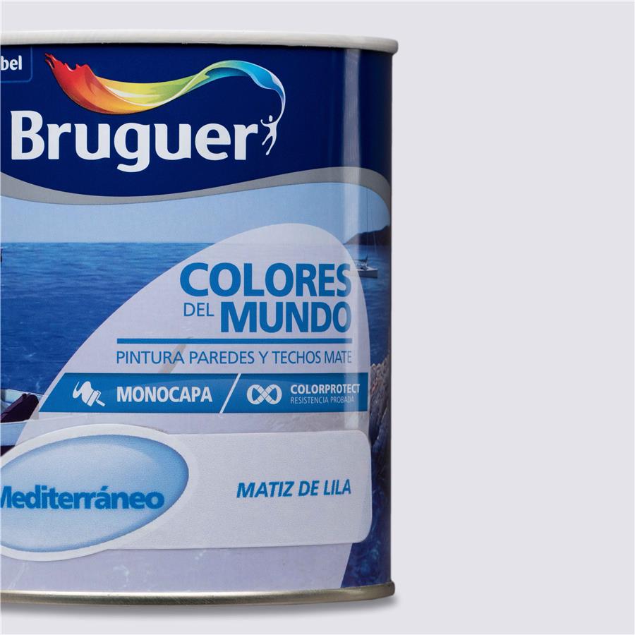 Pintura plástica de interior Mediterráneo Matiz de Lila Bruguer 0,750L