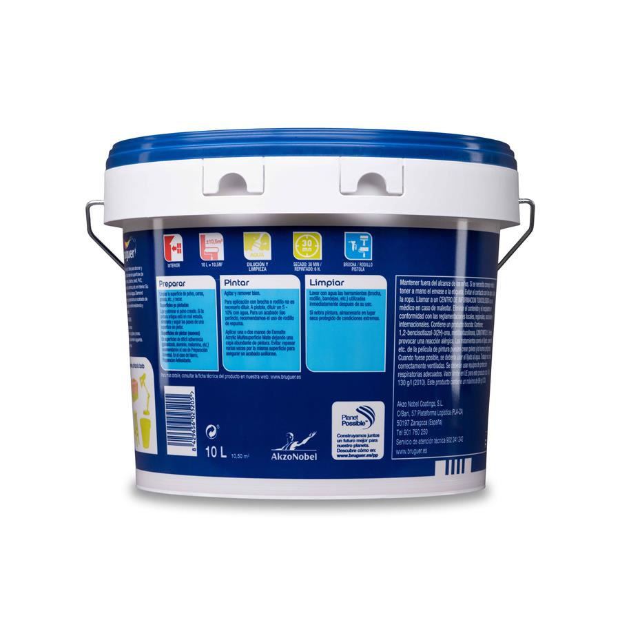 Esmalte Acryllic Multisuperficie Mate Blanco Permanente 10L