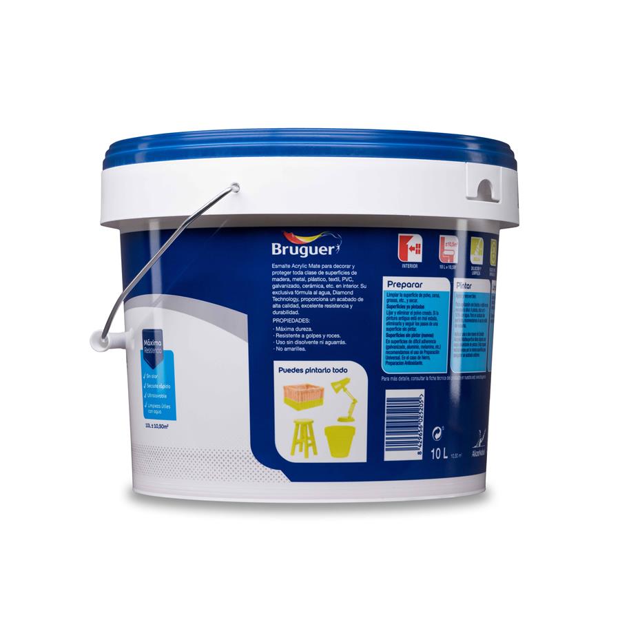 Esmalte Acryllic Multisuperficie Mate Blanco Permanente 10L