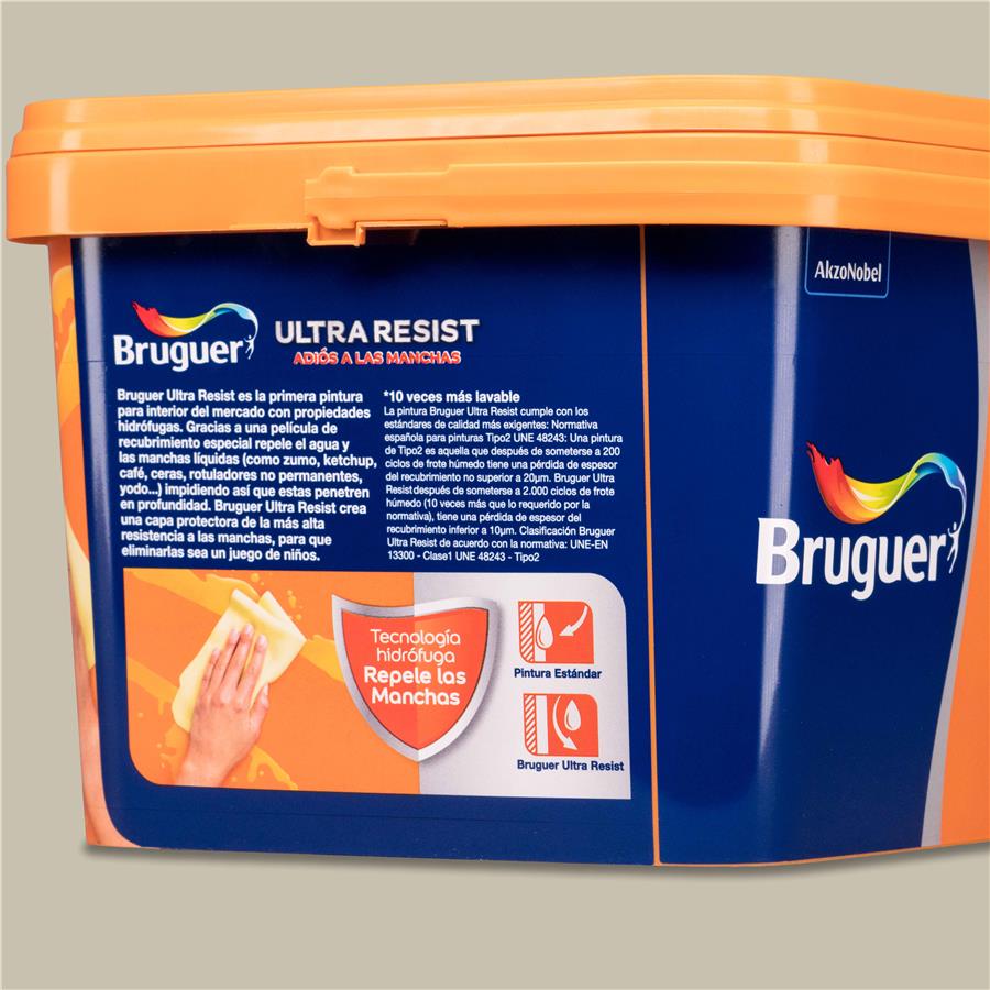 Pintura plástica para paredes y techos Ultra Resist Beige Atemporal Bruguer 4L