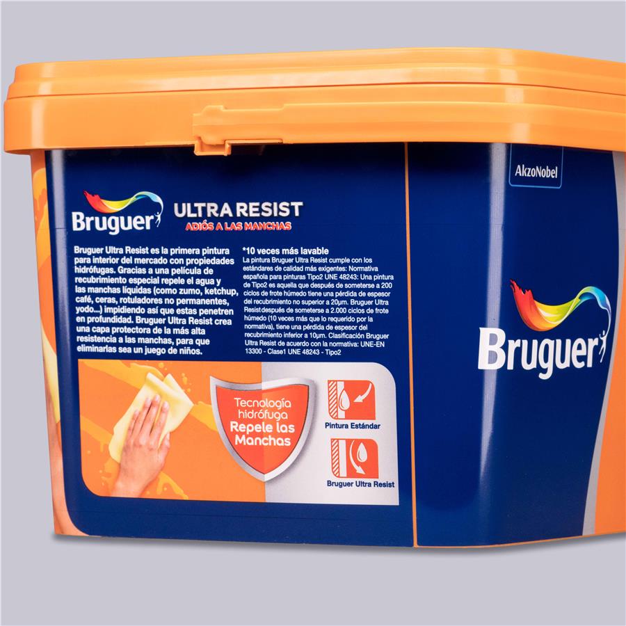 Pintura plástica para paredes y techos Ultra Resist Lila Floral Bruguer 4L