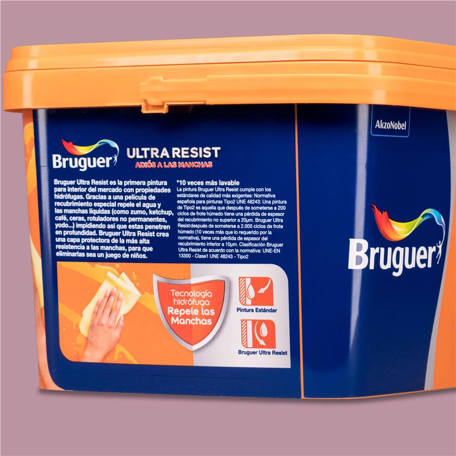 Pintura plástica para paredes y techos Ultra Resist Lila Nocturno  Bruguer 4L