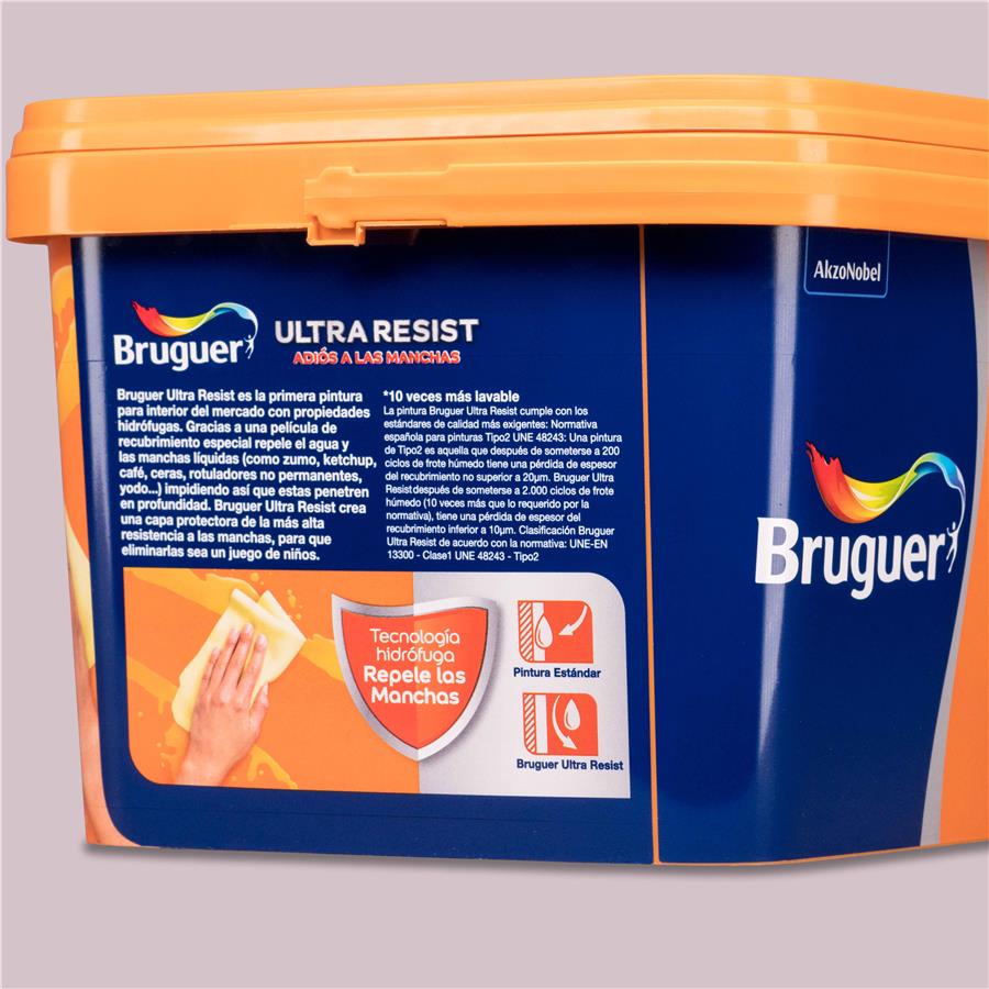 Pintura plástica para paredes y techos Ultra Resist Rosa Armonía Bruguer 4L