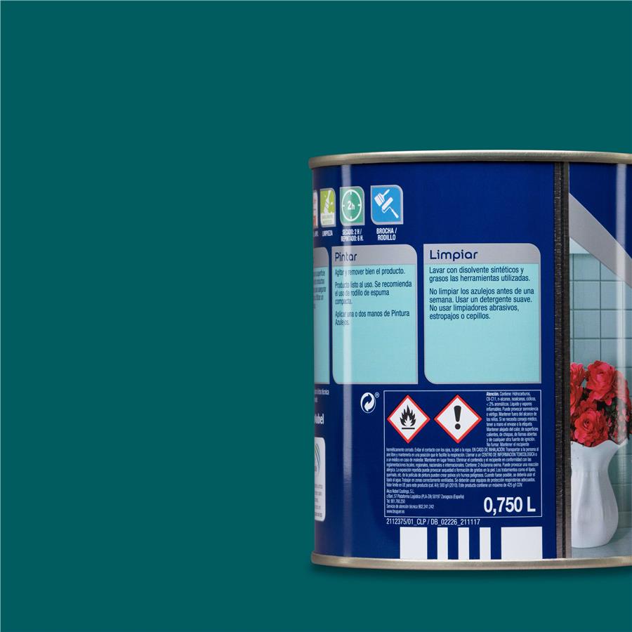 Pintura para azulejos Azul Egeo Bruguer 0,750L
