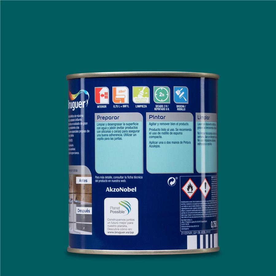 Pintura para azulejos Azul Egeo Bruguer 0,750L