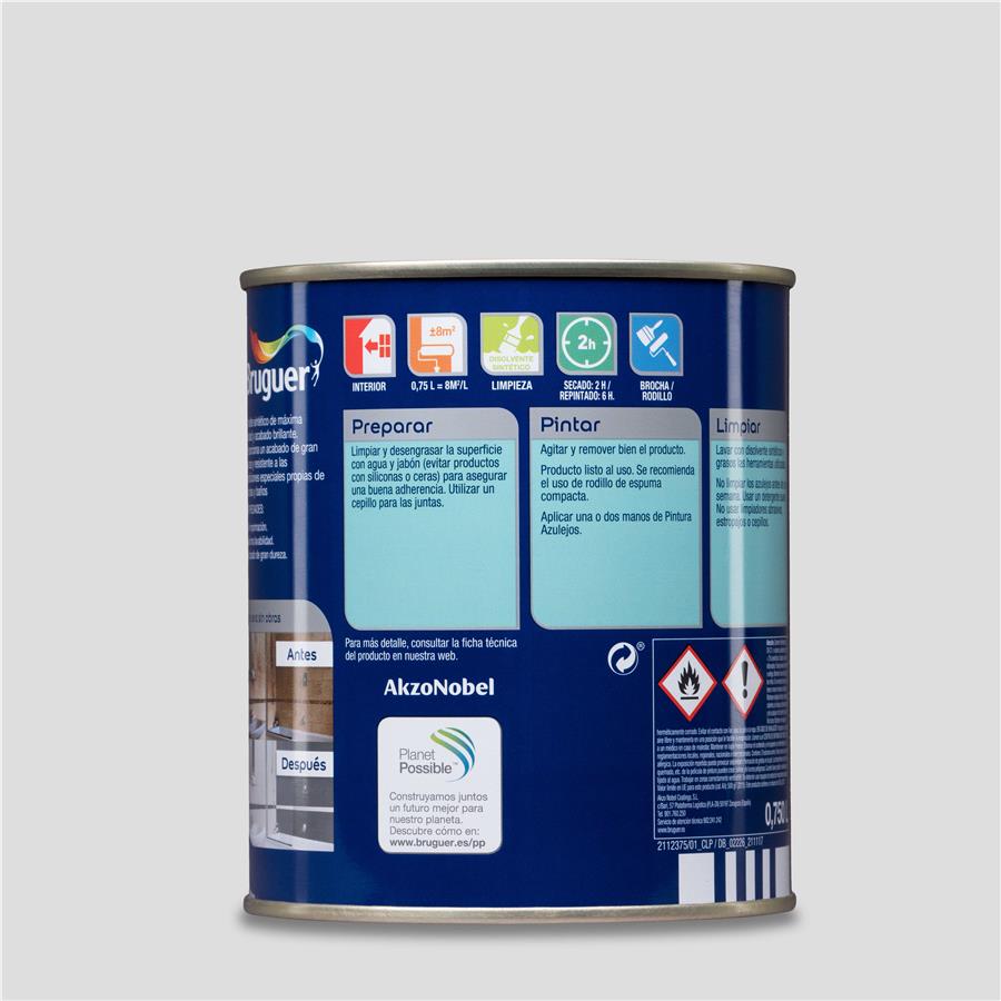 Pintura para azulejos Gris Perla Bruguer 0,750L