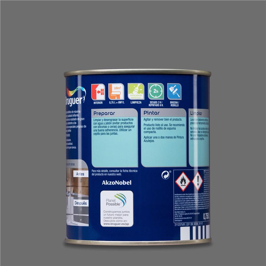 Pintura para azulejos Gris Cemento Bruguer 0,750L