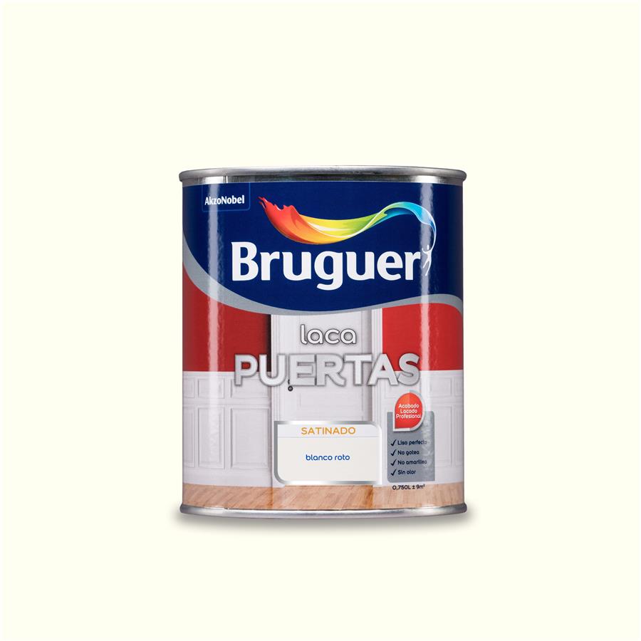 Pintura interior Laca para Puertas Blanco Roto Bruguer 0,750L