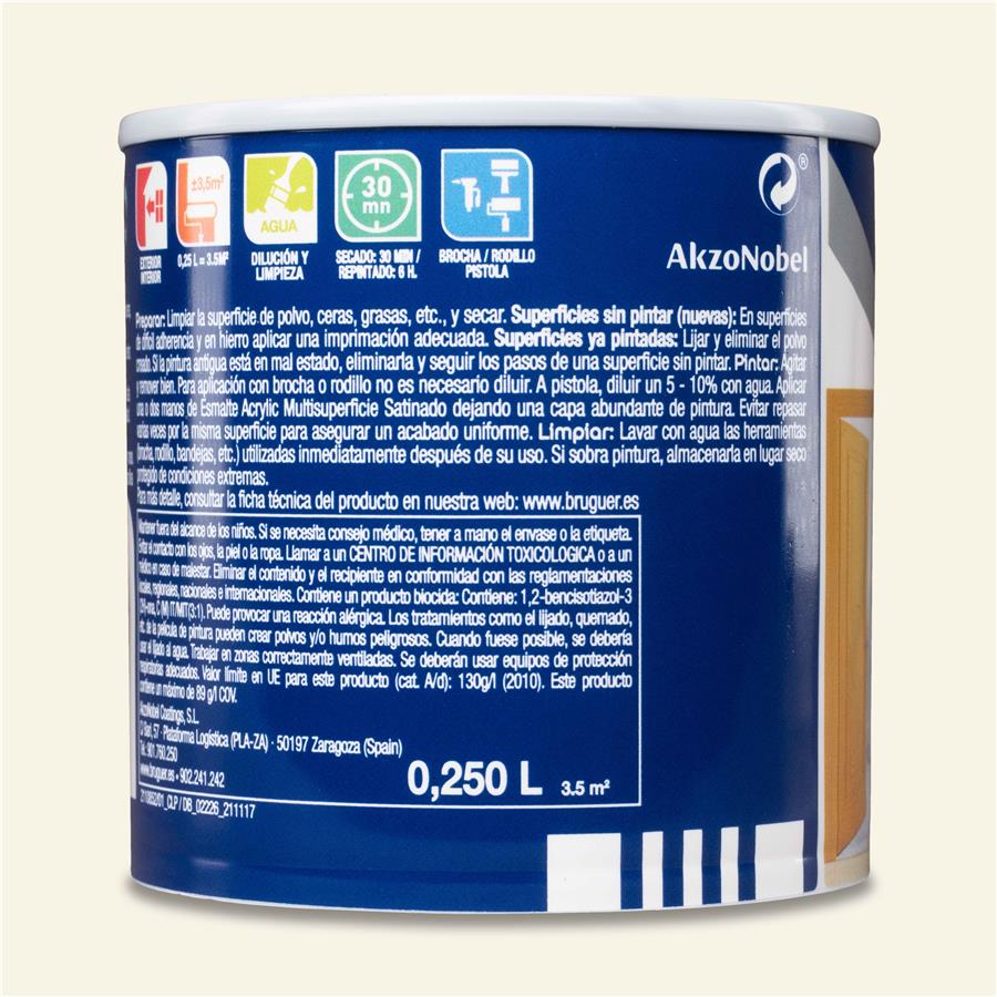 Esmalte Acryllic Multisuperficies Satinado Arena 0,250L