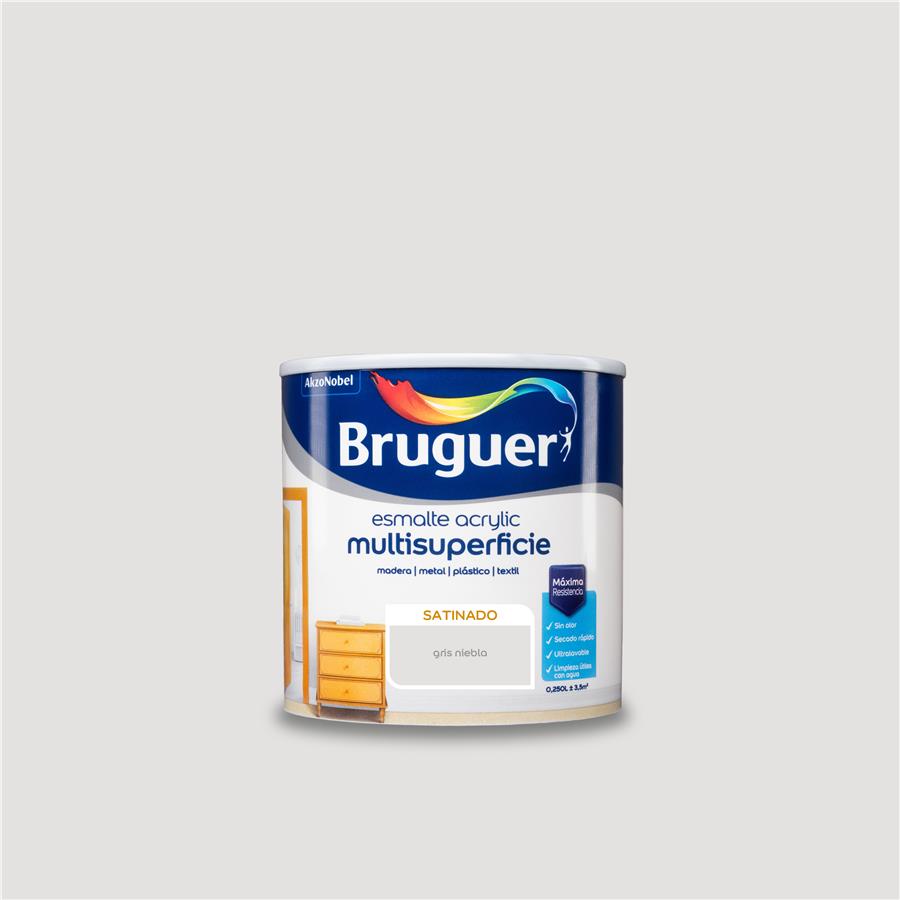 Esmalte Acryllic Multisuperficies Satinado Gris Niebla 0,250L