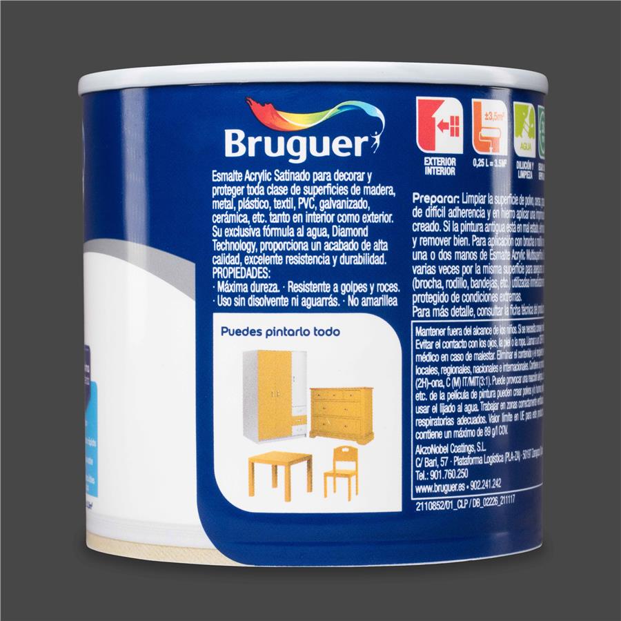 Esmalte Acryllic Multisuperficies Satinado Grafito 0,250L