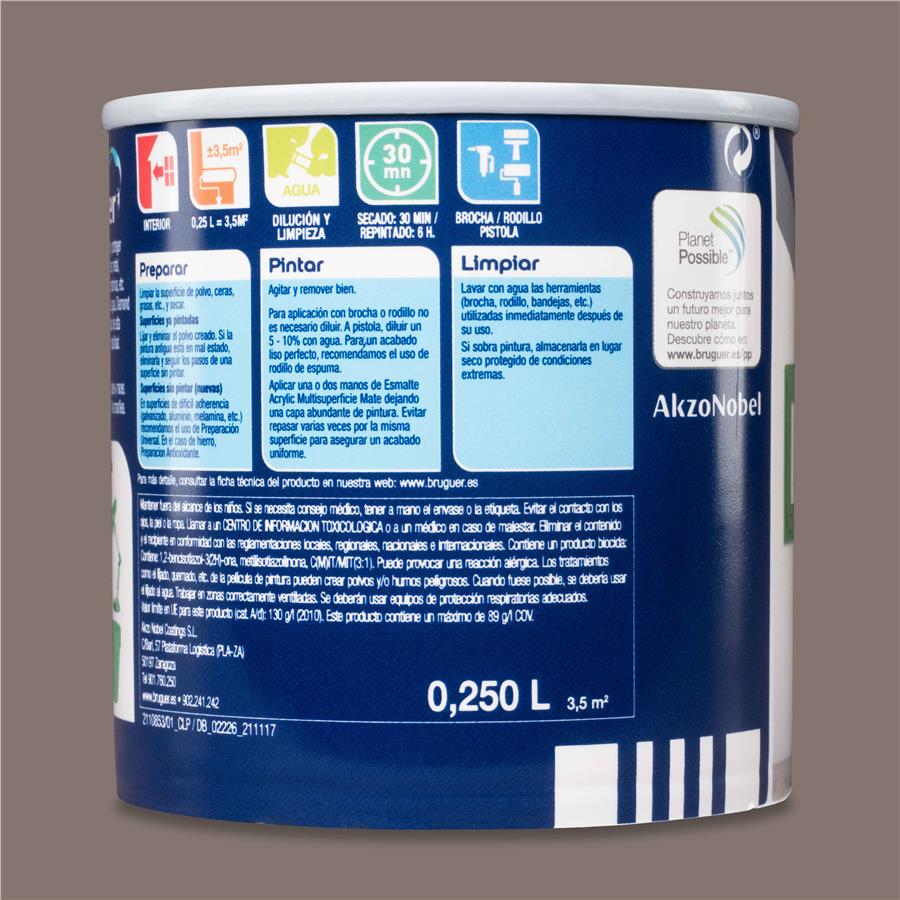 Esmalte Acryllic Multisuperficie Mate Moka 2,5L