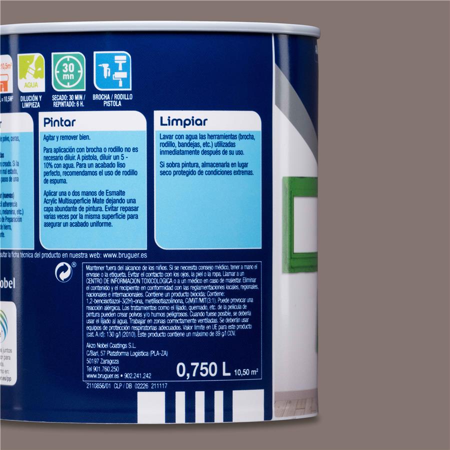 Esmalte Acryllic Multisuperficie Mate Moka 0,750L