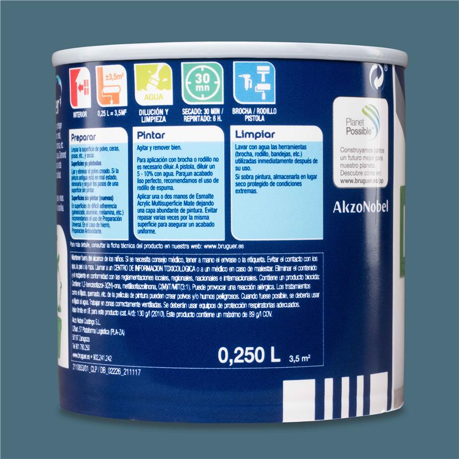 Esmalte Acryllic Multisuperficie Mate Azul Índigo 0,250L