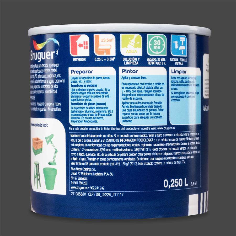 Esmalte Acryllic Multisuperficie Mate Grafito 0,250L