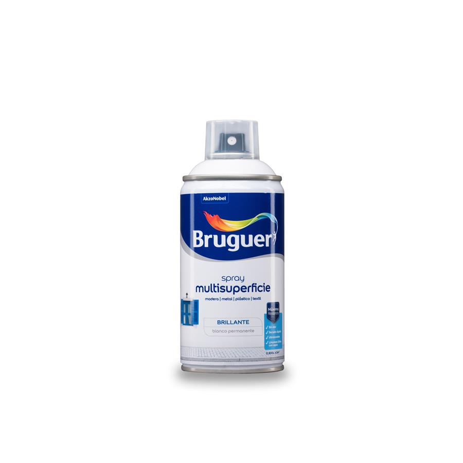 Spray Multisuperficie Brillante Bruguer Blanco Permanente 0,300L