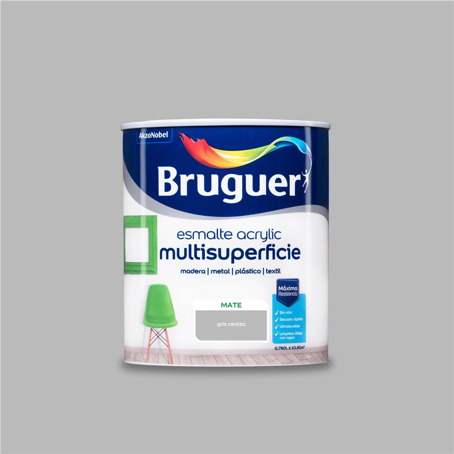 Esmalte Acryllic Multisuperficie Mate Gris Ceniza 0,750L