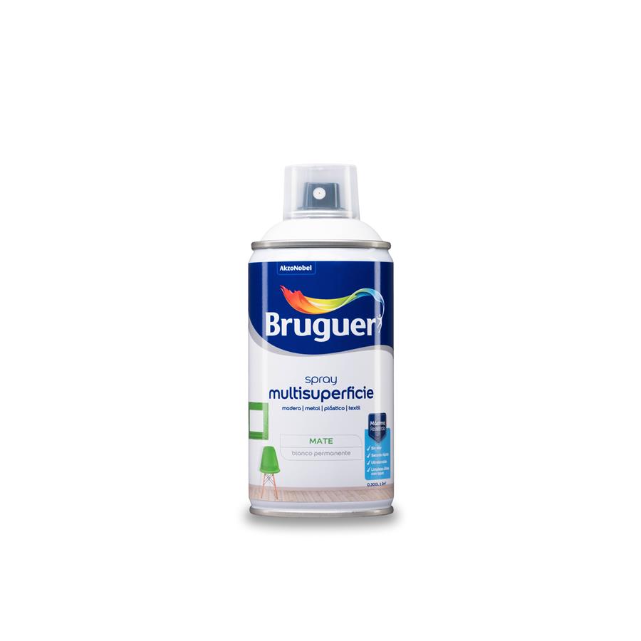 Spray Multisuperficie Mate Bruguer Blanco Permanente 0,300L