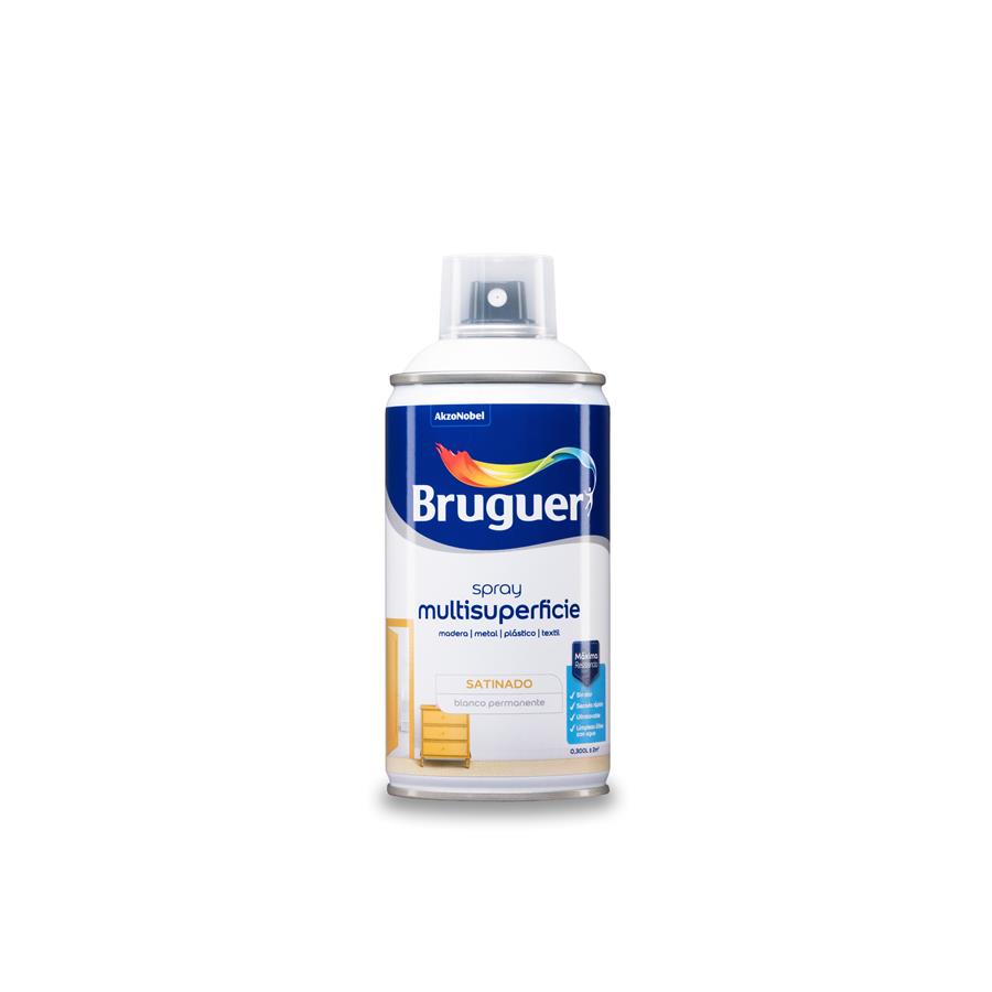 Spray Multisuperficie Satinado Bruguer Blanco Permanente 0,300L