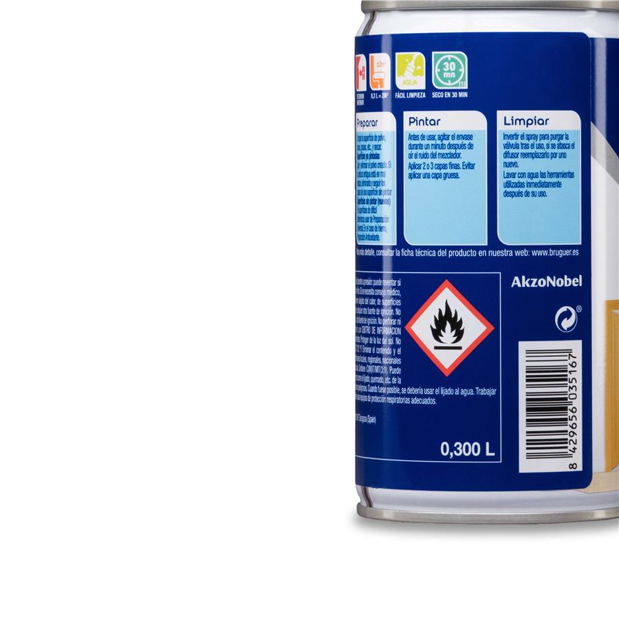 Spray Multisuperficie Satinado Bruguer Blanco Permanente 0,300L