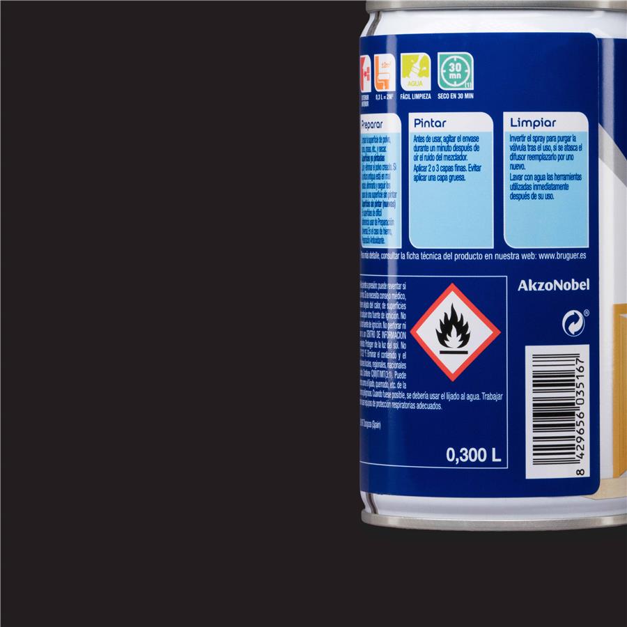 Spray Multisuperficie Satinado Bruguer Negro 0,300L