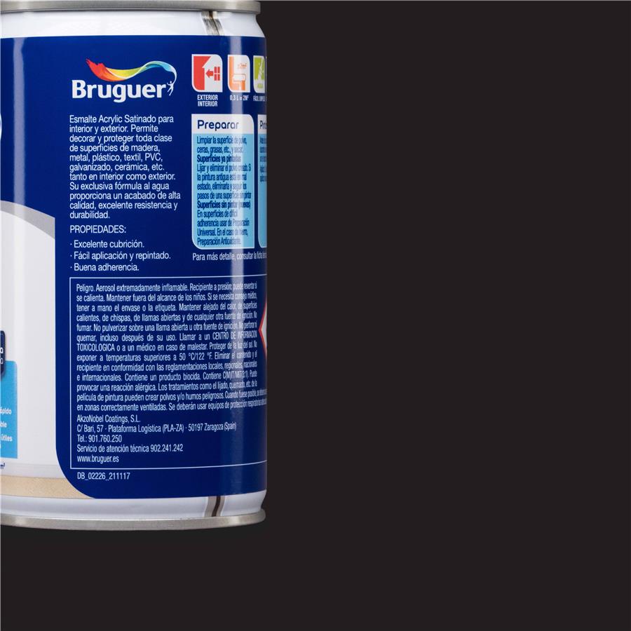 Spray Multisuperficie Satinado Bruguer Negro 0,300L