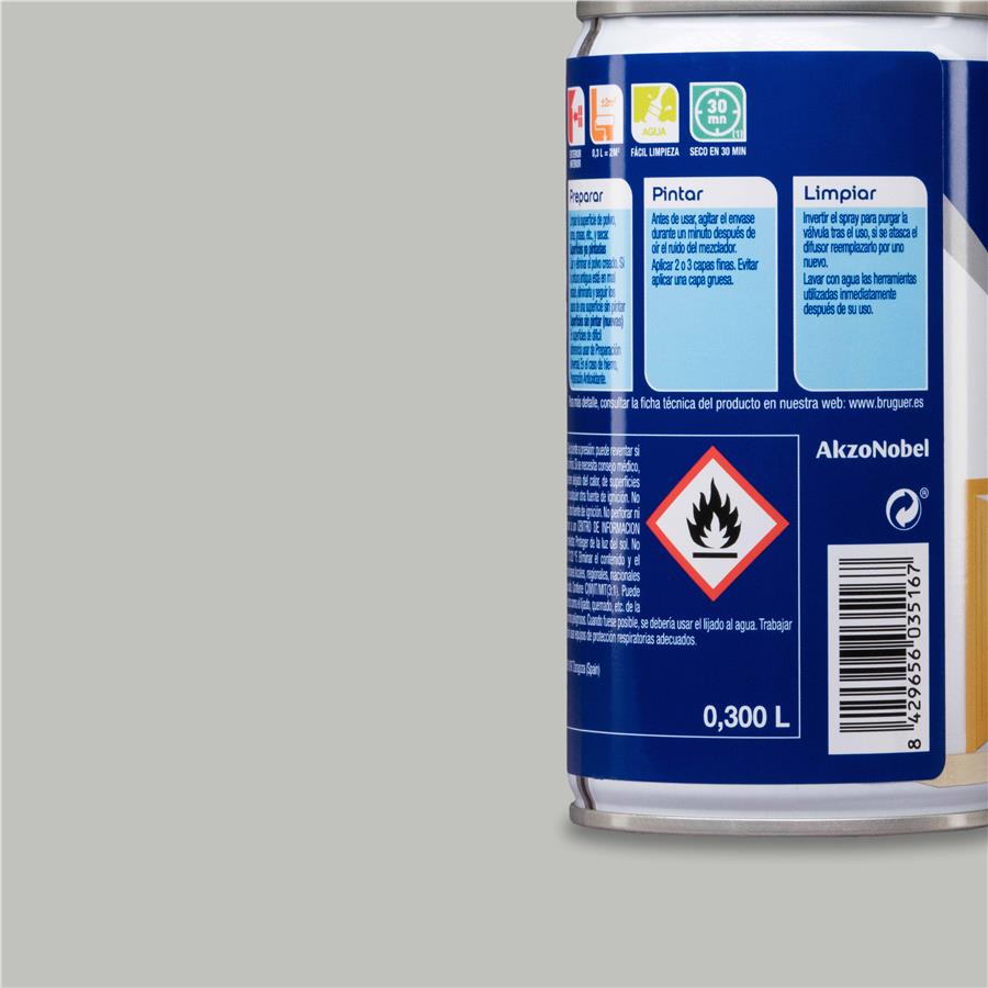 Spray Multisuperficie Satinado Bruguer Gris Suave 0,300L