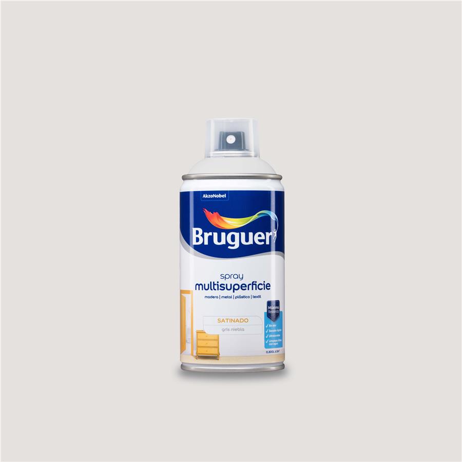 Spray Multisuperficie Satinado Bruguer Gris Niebla 0,300L