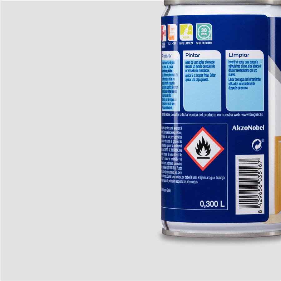 Spray Multisuperficie Satinado Bruguer Gris Niebla 0,300L