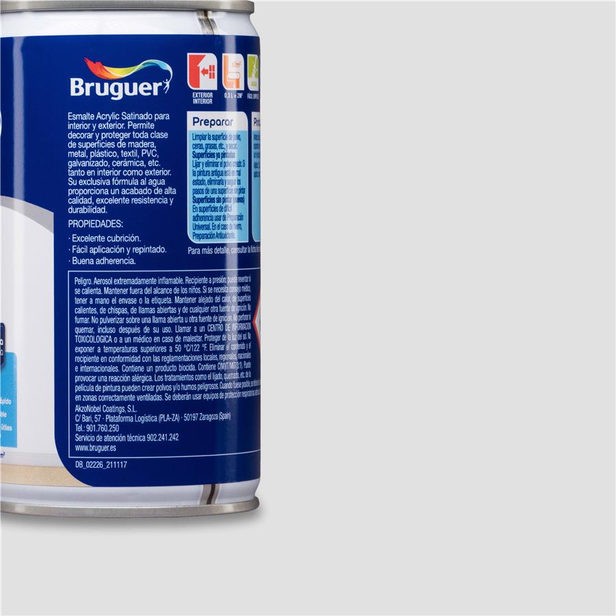 Spray Multisuperficie Satinado Bruguer Gris Niebla 0,300L